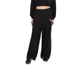 PUMA Essentials Graphics Leo Luxe Bedazzled Slouchy Pants брюки с пайетками из мягкого френч терри