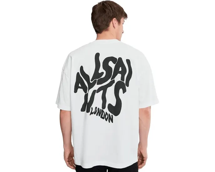 Футболка Orlando Short Sleeve Crew от AllSaints из хлопка с прямым подолом