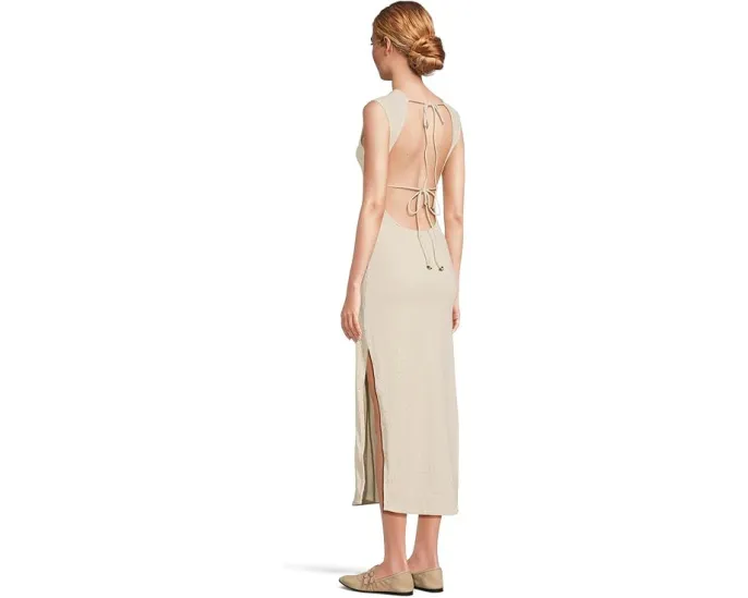 Платье миди Free People Eventide с вырезом-лодочкой и шнуровкой