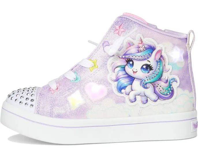 Кроссовки SKECHERS KIDS Twi-Lites 2.0 с подсветкой и дизайном единорога-кошки