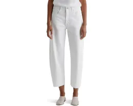 Белые джинсы AG Jeans Hattie с высокой посадкой и бочкообразным кроем