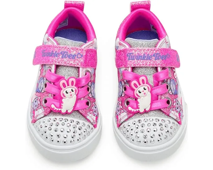 Светящиеся кроссовки SKECHERS KIDS Twinkle Sparks с принтом котиков и облаков