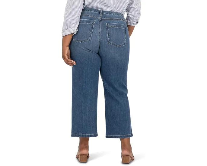 Джинсы KUT from the Kloth Plus Charlotte High Rise Wide Leg с накладными карманами спереди