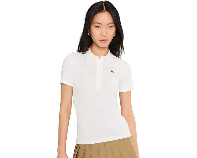 Поло Lacoste Slim Fit из ребристого хлопка с приталенным кроем