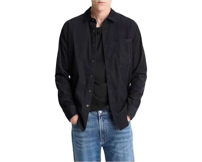 Рубашка Vince Corduroy с длинным рукавом из итальянского вельвета