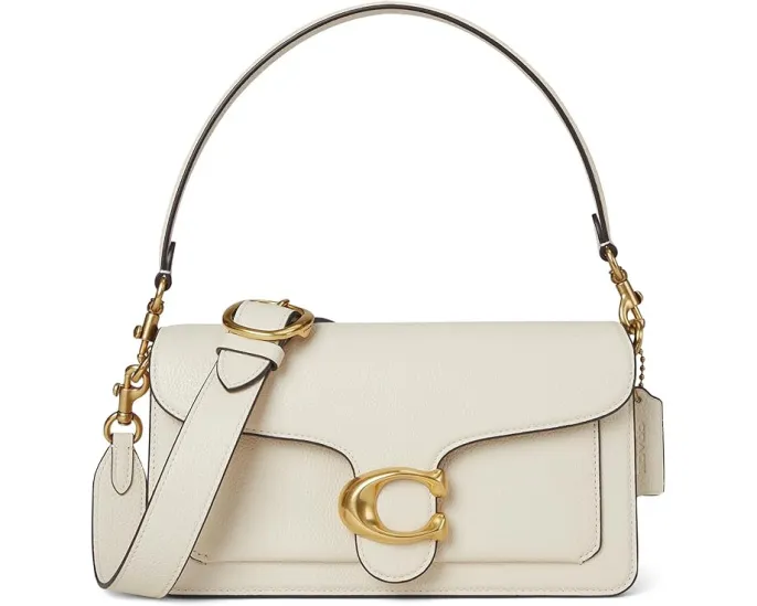 Кожаная плечевая сумка COACH Polished Pebble Tabby 26