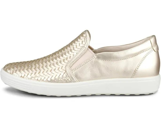 ECCO Soft 7 Woven Slip-On II женские мокасины из цельнозерновой кожи