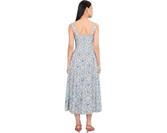 Миди-платье Avec Les Filles с лифом-корсетом и кружевными деталями