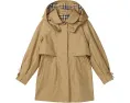 Детское тренч Zoe от Burberry Kids с капюшоном и клетчатой подкладкой