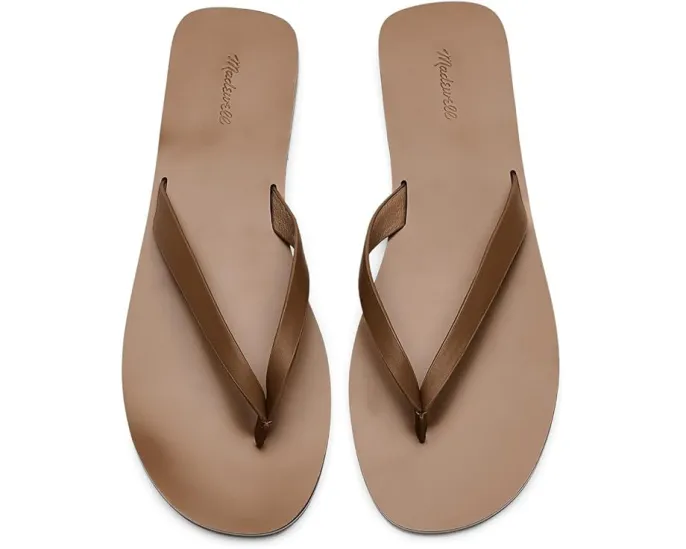 Сандалии Greene Thong Slide от Madewell с кожаным верхом и открытым носком