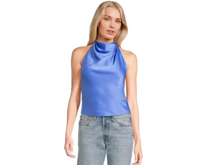 Trina Turk Топ Lanika на запах из сатина с запахом на шее