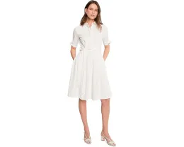 Платье-рубашка Calvin Klein Scuba Crepe с коротким рукавом и поясом