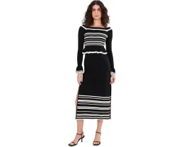 Платье миди с открытыми плечами Adrianna Papell из трикотажа с рюшами