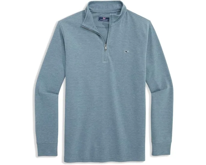 Vineyard Vines Толстовка Saltwater 1/4 Zip с вышивкой кита и влагоотводящими свойствами