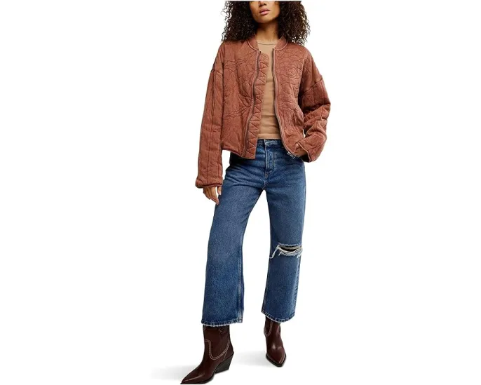 Свитшот Free People Rose с номерным принтом и пониженными плечами