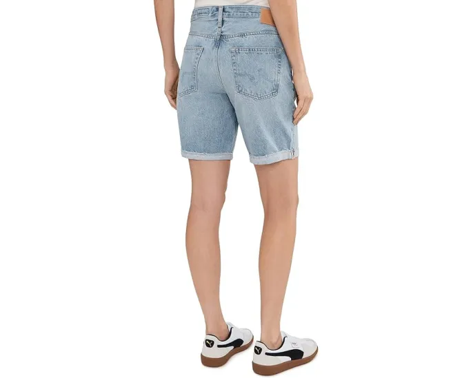 Шорты Ex-Boyfriend Mid-Rise Slouchy из хлопка AG Jeans с длиной шагового шва 7 дюймов