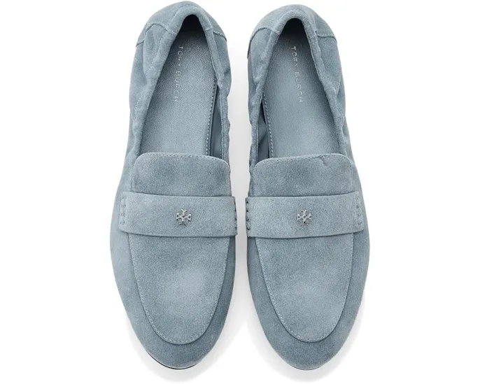 Лоферы Tory Burch Ballet из замши с деталью Double T