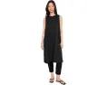 Туника миди Organic Handkerchief Linen с круглым вырезом и разрезом по бокам Eileen Fisher