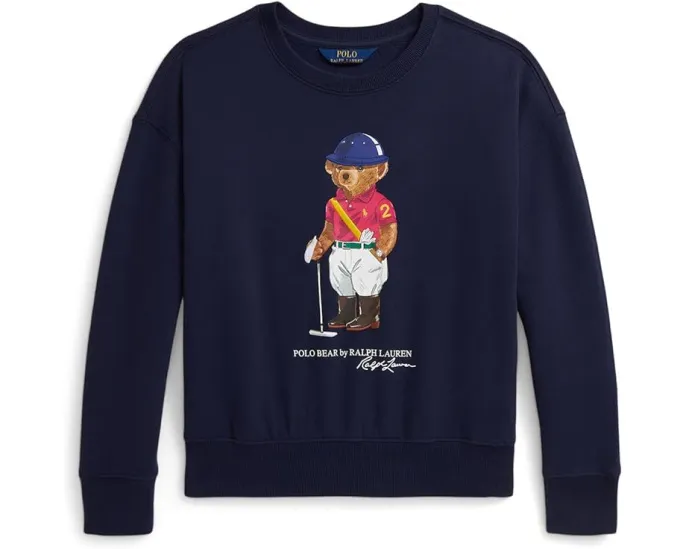 Свитшот Polo Ralph Lauren Kids с принтом Polo Bear и свободным кроем для детей старшего возраста