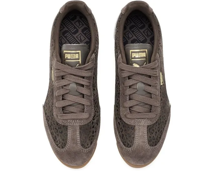Кроссовки Puma Arizona Cat из замши с анималистичным принтом в бронзово-белых тонах