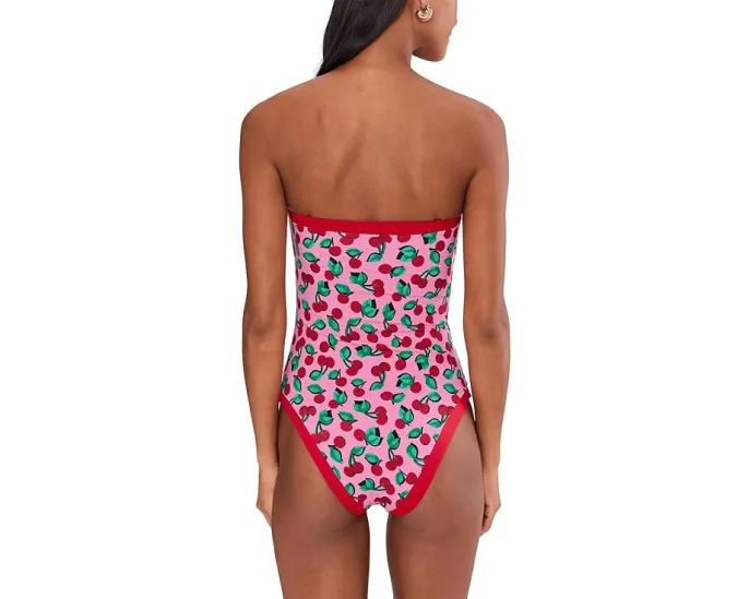 Цельный купальник Amber с вишневым принтом и съемными бретелями