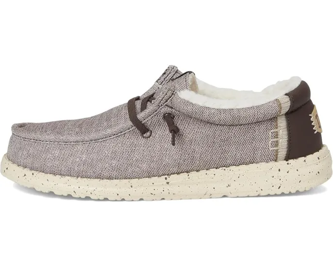 Детские лоферы Hey Dude Kids Wally Heathered Cozy с утепленным верхом и стелькой ЭВА