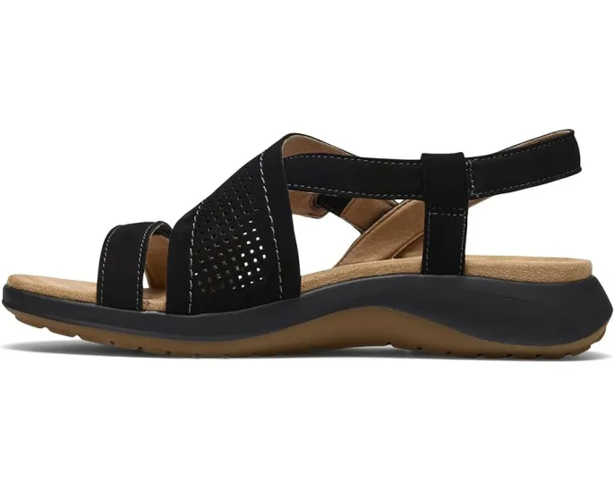 Сандалии Maelynn Gem Clarks из нубука с металлическими деталями на клиновидном каблуке