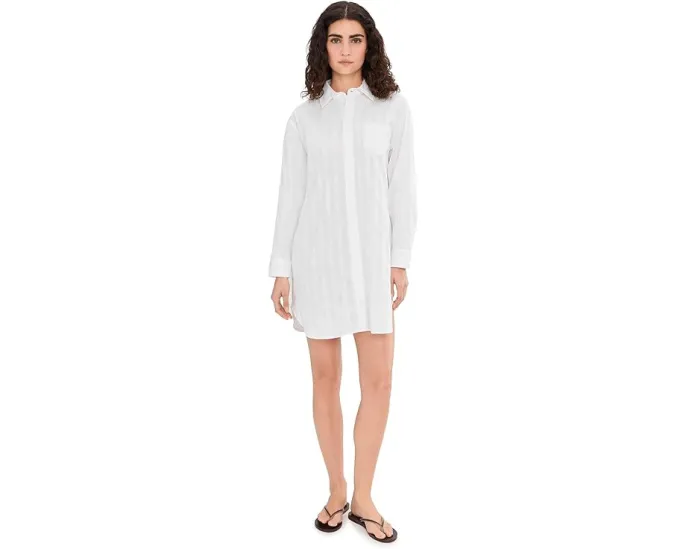 Ночная сорочка Lauren Ralph Lauren с длинным рукавом в стиле мужской рубашки