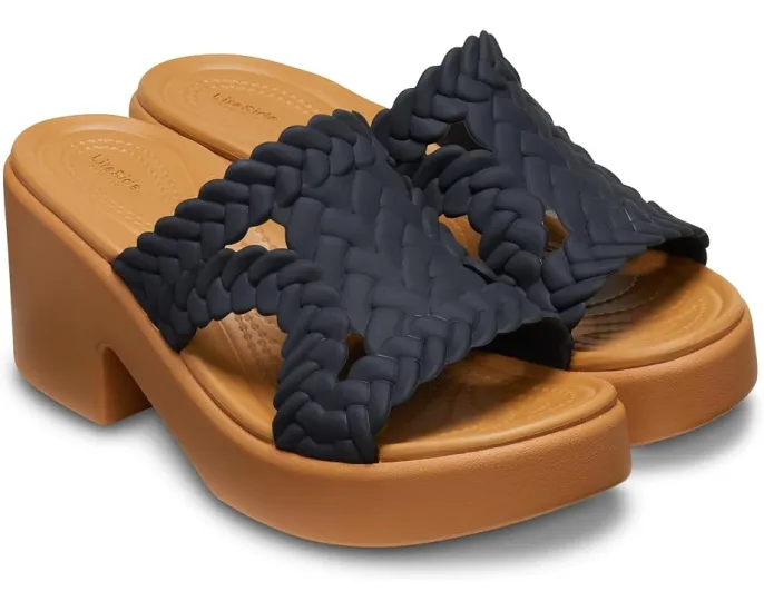 Сланцы Crocs Brooklyn с плетеным верхом и каблуком на платформе