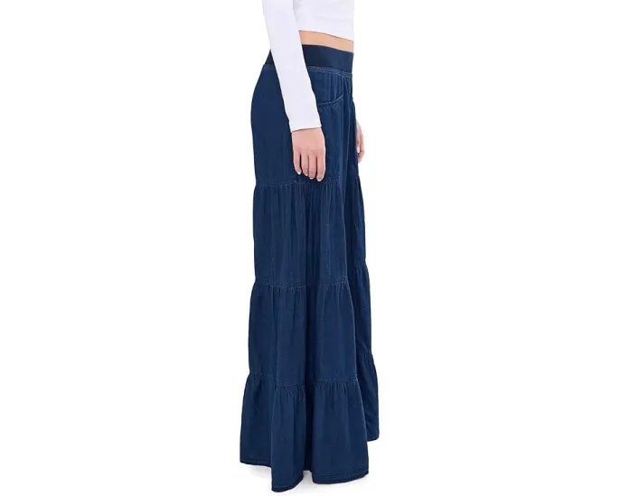 Широкие брюки XCVI Dugan Wide Leg с эластичным поясом из хлопка и льна