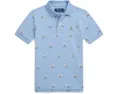 Поло из хлопковой сетки с теннисным принтом Polo Ralph Lauren Kids