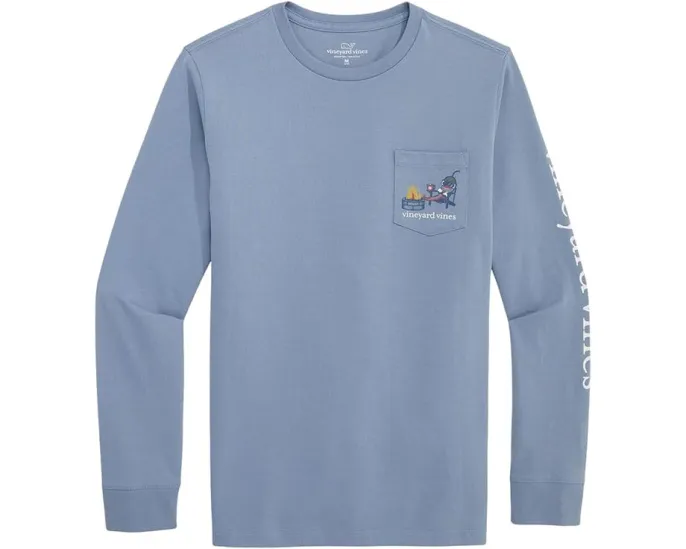 Vineyard Vines Kids футболка с длинным рукавом Chilly Peppers с карманом и принтом