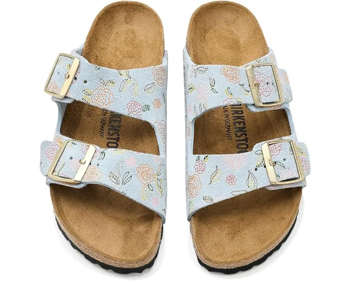 Сандалии Birkenstock Arizona Flower Print из замши с цветочным принтом