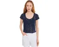 Футболка с коротким рукавом Claro Free People с кружевным узором