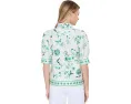 CeCe топ Cotton Sateen Hidden Placket из хлопкового сатина