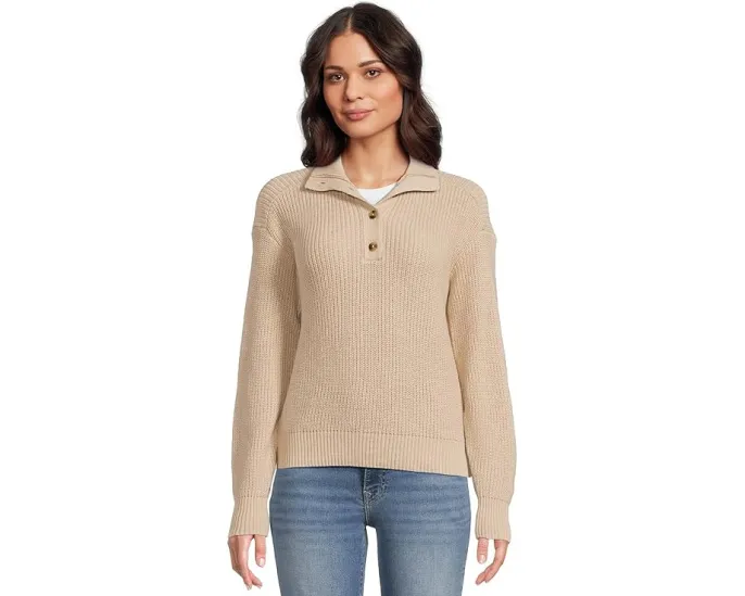 Свитер Luxe Knit с воротником хенли и планкой на пуговицах PACT