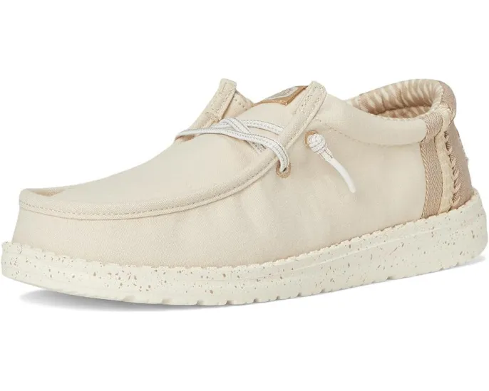 Hey Dude Kids Wally Break Brushed Linen детские слипоны из льна с круглым носком