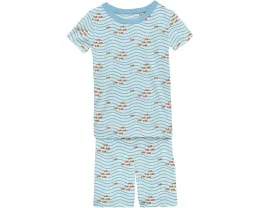Пижамный комплект Kickee Pants с короткими рукавами и шортами для детей