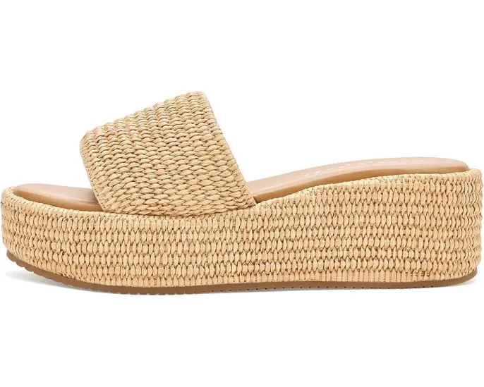 Женские босоножки-танкетки Marc Fisher LTD Daylin на платформе с принтом в полоску