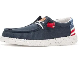 Hey Dude Kids Слипоны Wally Americana с хлопковым верхом и подошвой ЭВА в патриотичном стиле