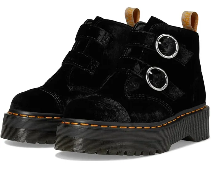 Веганские ботинки Dr. Martens Vegan Devon Velvet Platform на платформе