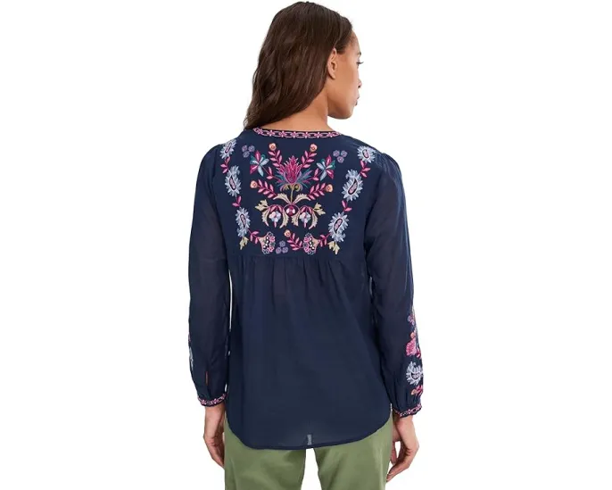 Johnny Was Блуза Field Henley с цветочным принтом