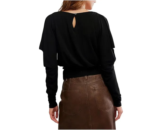 Блуза Moxie с длинным рукавом от Free People на запах с объемными плечами