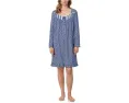 Ночная сорочка Eileen West короткая с длинным рукавом из хлопкового трикотажа
