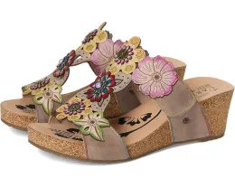 Сандалии L'Artiste by Spring Step Prettypetals с цветочным дизайном и клиновидным каблуком