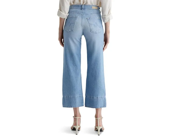 Джинсы AG Jeans Saige с средней посадкой и широкими укороченными штанинами