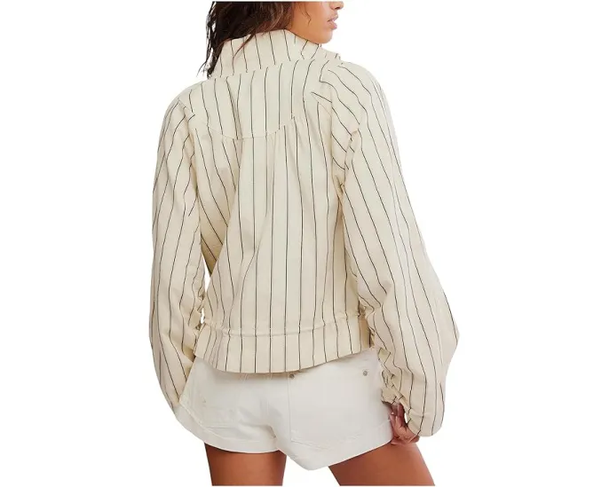 Free People Куртка Devon Striped Balloon в полоску с кулиской
