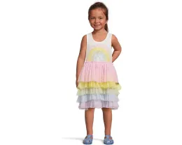 Lola and The Boys Белое платье-майка с 3D радугой и многослойной юбкой из тюля