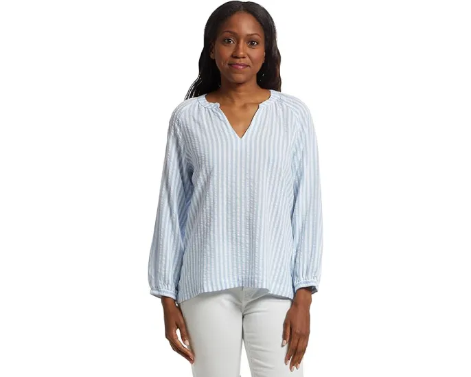 Рубашка L.L.Bean Seersucker с разрезным воротником и длинным рукавом