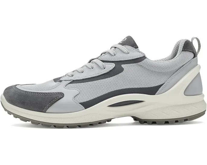 ECCO Biom Energi Sporty Lace-Up серые кроссовки из кожи и текстиля